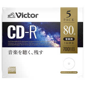 VERBATIMJAPAN ビクター 音楽用CD-R 700MB 80分 5枚 AR80FP5J1