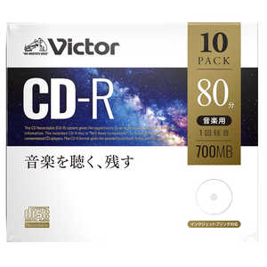 VERBATIMJAPAN ビクター 音楽用CD-R 700MB 80分 10枚 AR80FP10J1