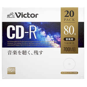 VERBATIMJAPAN ビクター 音楽用CD-R 700MB 80分 20枚 AR80FP20J1