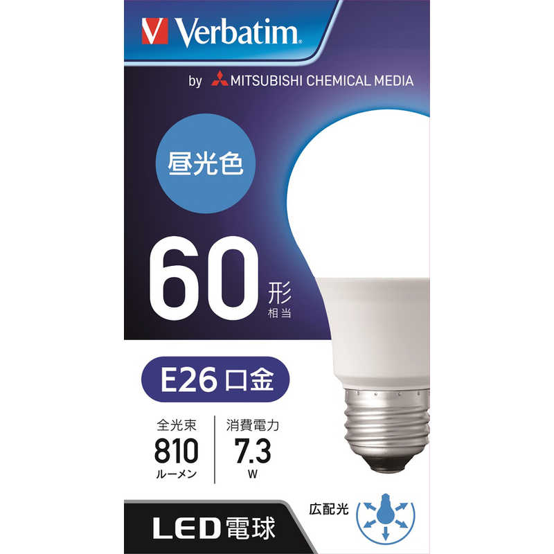 VERBATIMJAPAN VERBATIMJAPAN LED電球 バーベイタム(Verbatim) [E26/昼光色/60W相当/一般電球形/広配光] LDA7D-G/LCV1 LDA7D-G/LCV1