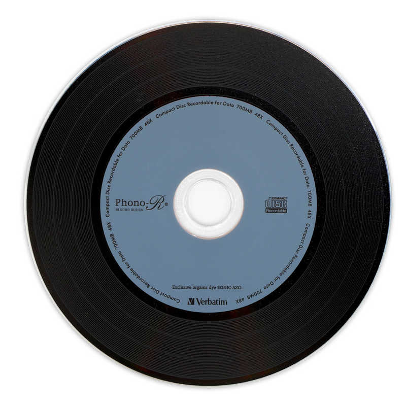 VERBATIMJAPAN VERBATIMJAPAN データ用CD-R 20枚 カラーミックス スピンドルケース レコードデザインのCD-R SR80FHX20SV6 SR80FHX20SV6