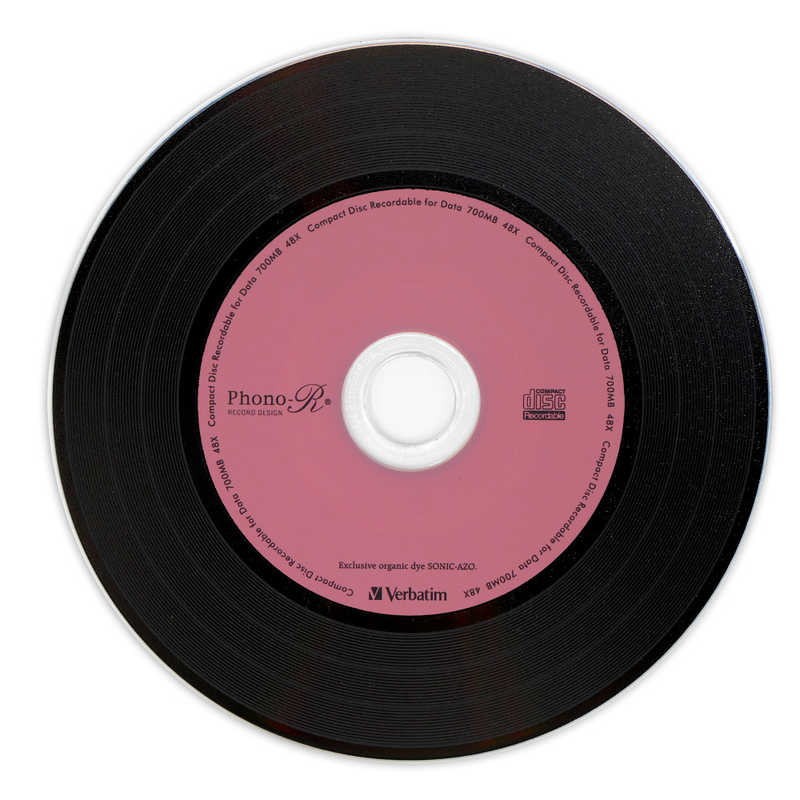 VERBATIMJAPAN VERBATIMJAPAN データ用CD-R 20枚 カラーミックス スピンドルケース レコードデザインのCD-R SR80FHX20SV6 SR80FHX20SV6