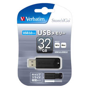 VERBATIMJAPAN USBメモリ バーベイタム(Verbatim) ［32GB /USB TypeA /スライド式］ ブラック USBSPS32GZV2