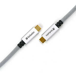VERBATIMJAPAN 1m[USB-C ⇔ USB-C]3.1 Gen2ケーブル 充電･転送 USB PD対応 5A シルバー CBCC31G2V1SL