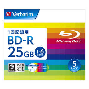 VERBATIMJAPAN データ用BDR ホワイト ［5枚 25GB インクジェットプリンター対応］ DBR25RP5V2