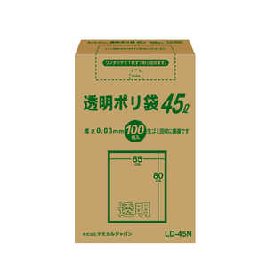 ケミカルジャパン 透明ポリ袋45L BOX100P ケミカルジャパン 透明ポリ袋45L BOX100P