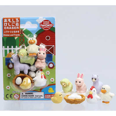 イワコー おもしろ消しゴム ブリスターパック消しゴム ニワトリと