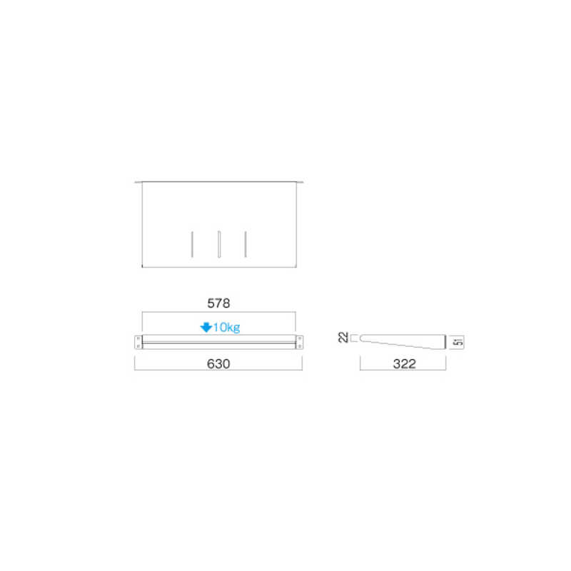 ハヤミ工産 ハヤミ工産 オプション棚板 ハミレックス PHP-W5501S PHP-W5501S