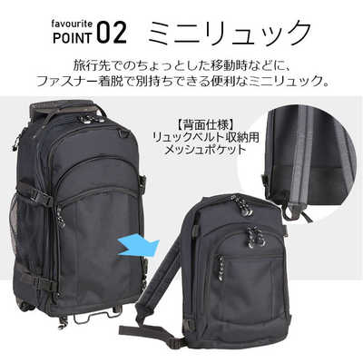 平野 GULLWING(ガルウィング) 3WAYリュックキャリー ブラック 15144 の