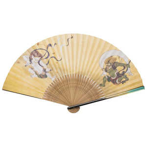 まえじゅう漆器 漆芸扇子 風神雷神 6L680 まえじゅう漆器 漆芸扇子 風神雷神 6L680