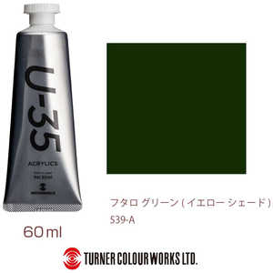 ターナー色彩 ターナー アクリル絵具 U35 60ml 539 フタロ グリーン イエロー シェード UA060539 ターナー色彩 ターナー アクリル絵具 U35 60ml 539 フタロ グリーン イエロー シェード UA060539