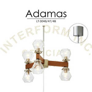 インターフォルム ペンダントライト Adamas (E17/60W クリアミニクリプトン球×6付) LT-3046