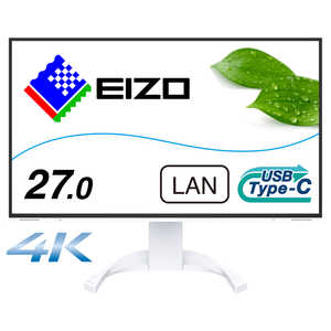 EIZO USB-C接続 PCモニター FlexScan ホワイト [27型 /4K(3840×2160) /ワイド] EV2740XWT