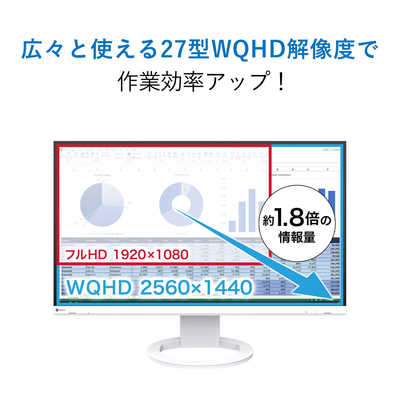 EIZO FlexScan USB Type-C対応 ノートPC給電 疲れ目軽減 ［27型 /WQHD