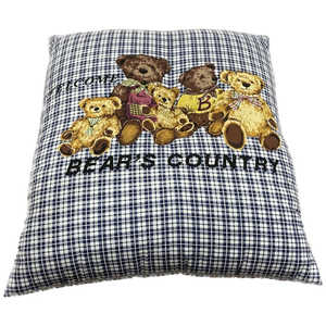 大宗  座布団 くま 銘仙判 ブルー (55×59cm) 