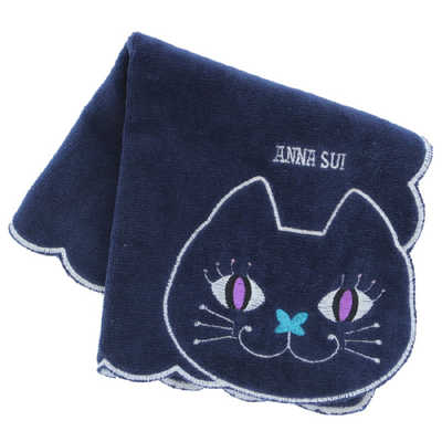 もっち商品 ブルーミング中西 アナスイ タオルハンカチ ネコ刺繍 109482-0008-06