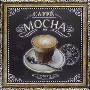 ユーパワー ミニゲル アートフレーム チャド バレット「コーヒー ハウス カフェ モカ」 CB02014