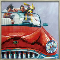 ユーパワー アート額 オイル ペイント アート「アニマルズ(Lサイズ