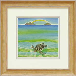 ユーパワー アート額 くりのき はるみ「honu III」 KH10153 ユーパワー アート額 くりのき はるみ「honu III」 KH10153