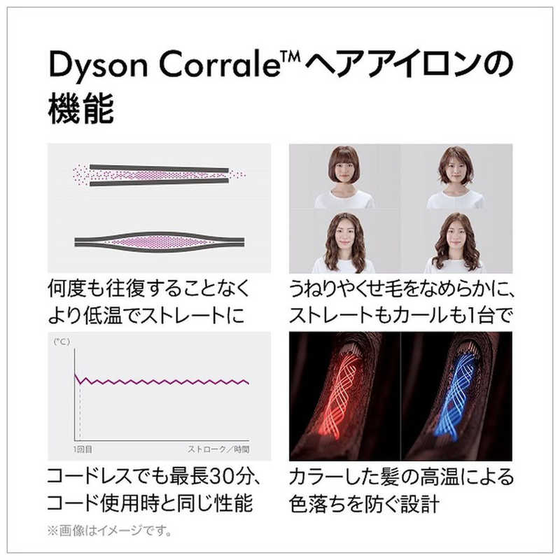 ダイソン　dyson ダイソン　dyson Corraleヘアアイロン (ブラックニッケル/フューシャ) HS07NF HS07NF