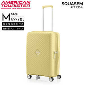 アメリカンツーリスター 拡張機能付スーツケース 無料預入 Mサイズ 4?6泊にオススメ SQUASEM ( スクアセム ) ［TSAロック搭載］ パステルイエロー QJ2＊66006