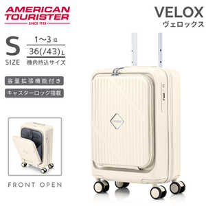 アメリカンツーリスター ストッパー付スーツケース PCポケット 14インチ対応 機内持ち込み Sサイズ ヴェロックス スピナー54 EXP ( VELOX ) ［TSAロック搭載］ クリーム UN8＊35001