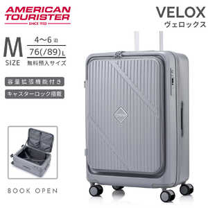 アメリカンツーリスター ストッパー付スーツケース ブックオープン 無料預け入れ Mサイズ ヴェロックス スピナー68 EXP ( VELOX ) ［TSAロック搭載］ ライトグレー UN8＊38003
