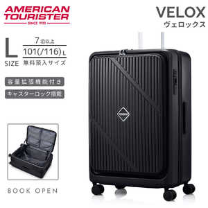 アメリカンツーリスター ストッパー付スーツケース ブックオープン 無料預け入れ Lサイズ ヴェロックス スピナー75 EXP ( VELOX ) ［TSAロック搭載］ ブラック UN8＊09004
