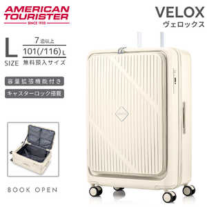 アメリカンツーリスター ストッパー付スーツケース ブックオープン 無料預け入れ Lサイズ ヴェロックス スピナー75 EXP ( VELOX ) ［TSAロック搭載］ クリーム UN8＊35004