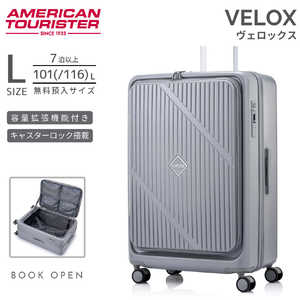アメリカンツーリスター ストッパー付スーツケース ブックオープン 無料預け入れ Lサイズ ヴェロックス スピナー75 EXP ( VELOX ) ［TSAロック搭載］ ライトグレー UN8＊38004