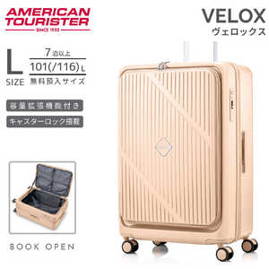 アメリカンツーリスター ストッパー付スーツケース ブックオープン 無料預け入れ Lサイズ ヴェロックス スピナー75 EXP ( VELOX ) ［TSAロック搭載］ パステルピンク UN8＊20004