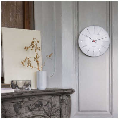 インテック 掛時計 Bankers Wall Clock 29cm white ARNE JACOBSEN 