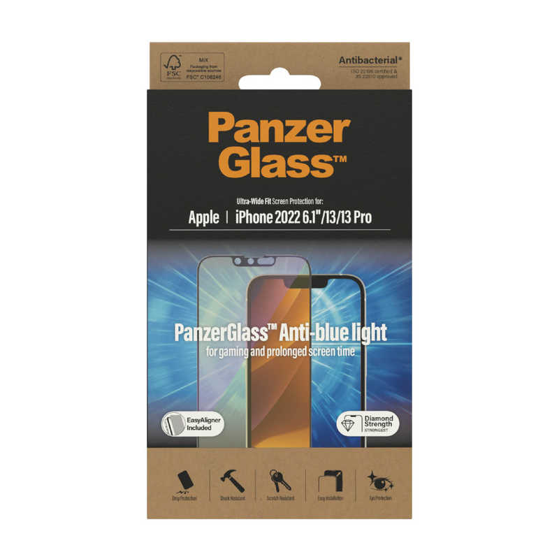 PANZERGLASS PANZERGLASS iPhone 14 / iPhone 13 Pro / iPhone 13 PanzerGlass UWFブルーライトカット AB 治具付 02791 02791