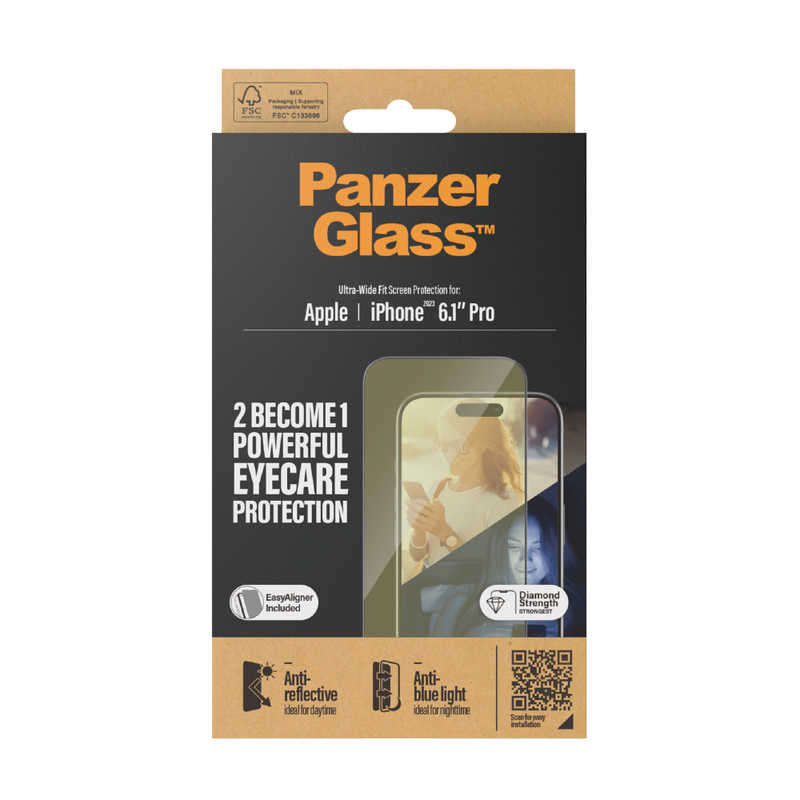 PANZERGLASS PANZERGLASS iPhone 15 Pro UWF 反射防止＆ブルーライトカット 治具付き 2814 2814