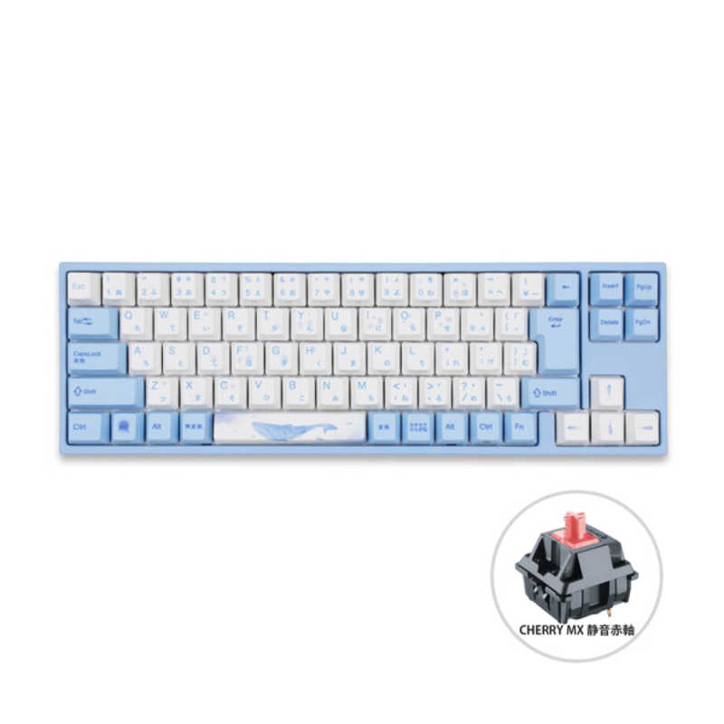 68-Keys White 60% Qisan Gaming Keyboard Mechanical Wired Keyboard Cherry MX Blue Switch Ice Blue Backlight Backlight Keyboard Mini Design 