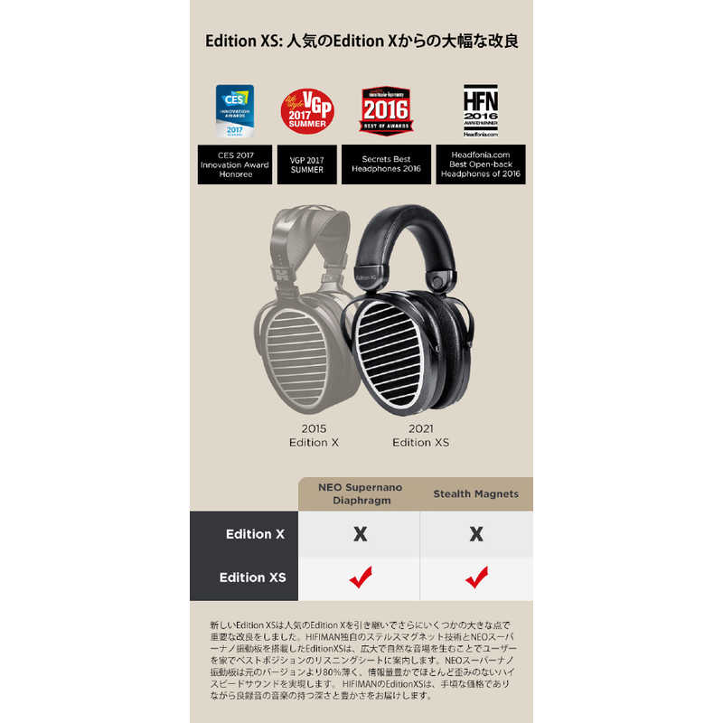 HIFIMAN HIFIMAN 平面駆動開放型ヘッドホン [φ3.5mm ミニプラグ] EDITIONXS EDITIONXS