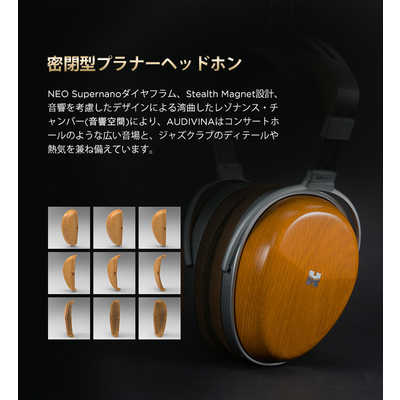 Hifiman Audivina ヘッドホン 密閉型 平面駆動 密閉型平面駆動ヘッドホン HIFIMAN AUDIVINA [オーバーヘッド型