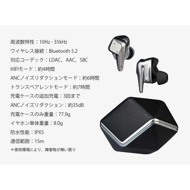 HIFIMAN HIFIMAN 完全ワイヤレスイヤホン [ ワイヤレス ( 左右分離 ) / Bluetooth / ノイズキャンセリング 対応 ]  SVANARWIRELESS SVANARWIRELESS