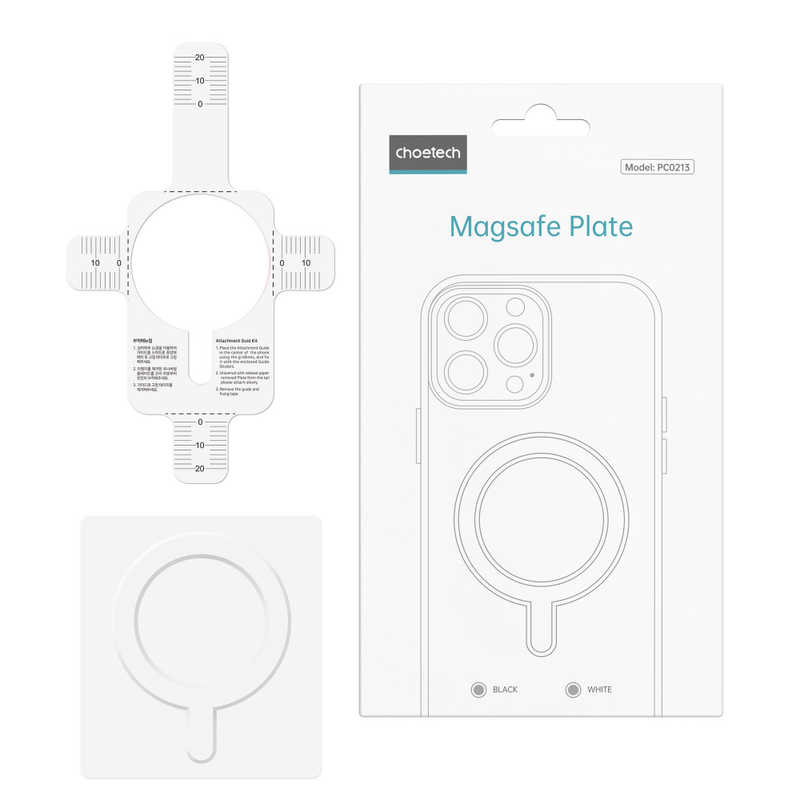 CHOETECH CHOETECH スマホ用MagSafeシール マグネット充電 マグセーフ ホワイト PC0213 PC0213