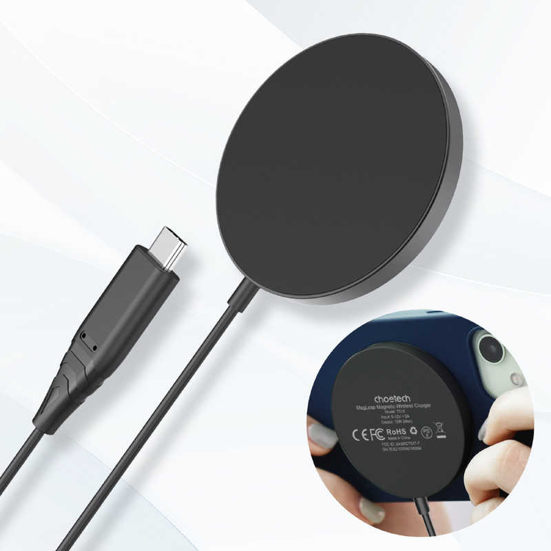 CHOETECH CHOETECH MagSafeワイヤレス充電器 15W ［USB Power Delivery対応］ ブラック T518-F-C01 T518-F-C01