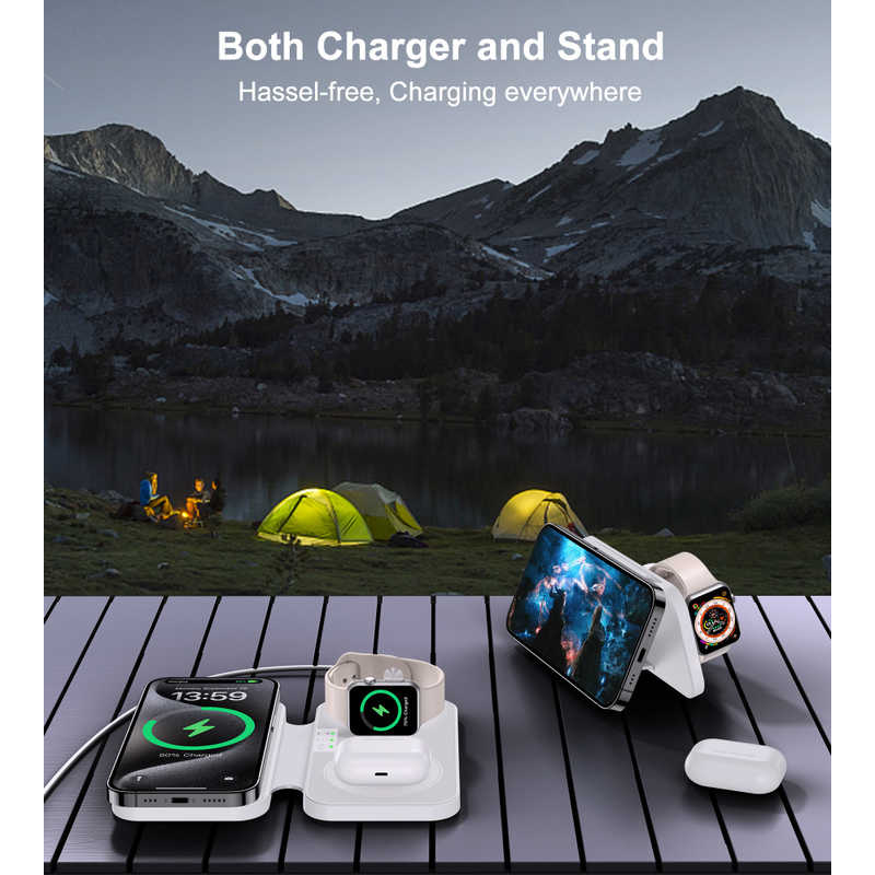 CHOETECH CHOETECH 3-in-1 ？気ワイヤレス急速充電器 ホワイト T616-F T616-F