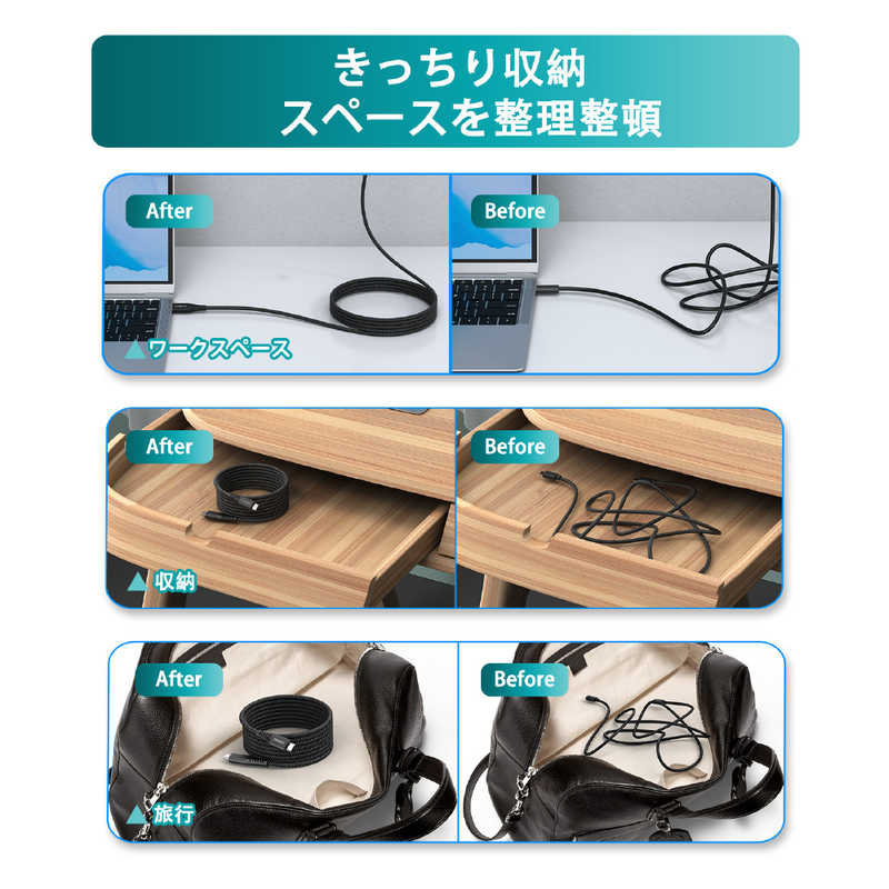 CHOETECH CHOETECH マグネット吸着USB-Cケーブル 240W急速充電 PD3.1 XCC-1051 XCC-1051