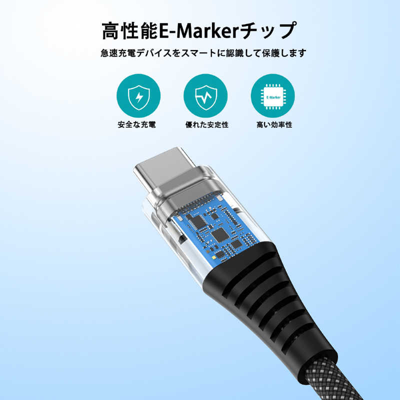 CHOETECH CHOETECH マグネット吸着USB-Cケーブル 240W急速充電 PD3.1 XCC-1051 XCC-1051