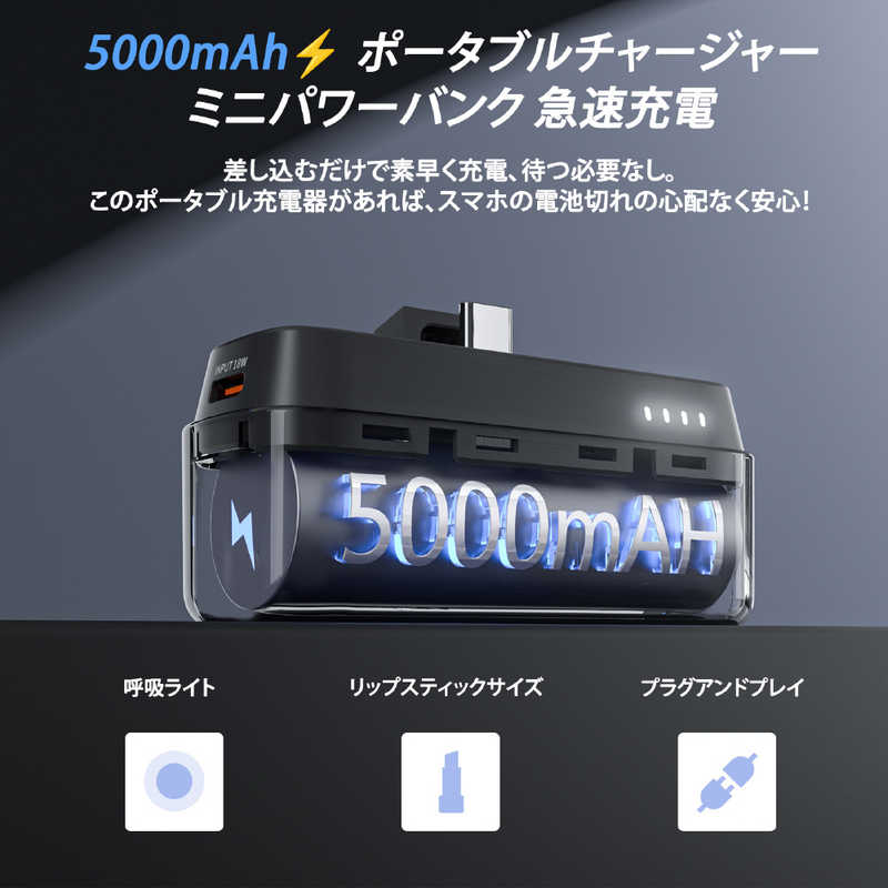 CHOETECH CHOETECH 5000mAh TypeCモバイルバッテリーPD20W ［USB Power Delivery・Quick Charge対応］ ホワイト B740 B740