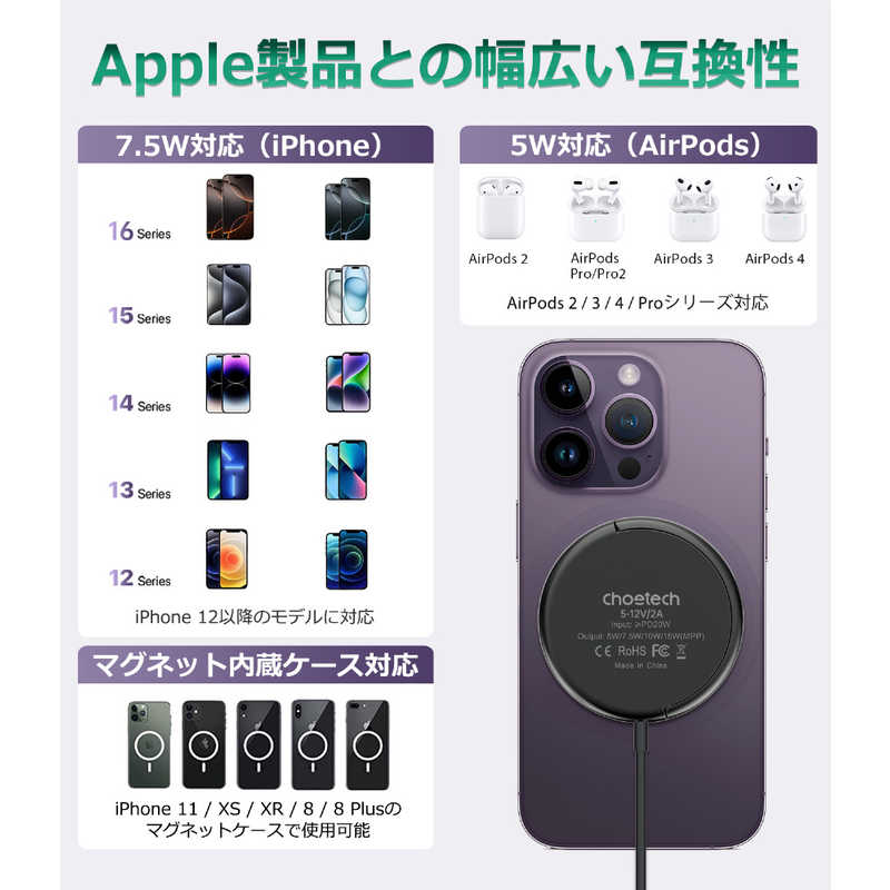 CHOETECH CHOETECH MegaLeapワイヤレス充電器 T697-F T697-F