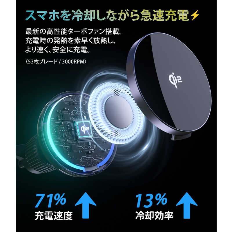 CHOETECH CHOETECH Qi2Magleapワイヤレス車載充電器 T233-F T233-F
