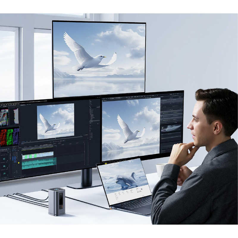 BESEUS BESEUS Spacemate 11-in-1 ドッキングステーション (WIN) トリプルディスプレイ対応 Space Grey ［USB Power Delivery対応］ B0056810181300 B0056810181300