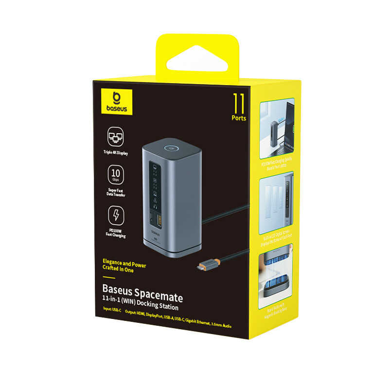 BESEUS BESEUS Spacemate 11-in-1 ドッキングステーション (WIN) トリプルディスプレイ対応 Space Grey ［USB Power Delivery対応］ B0056810181300 B0056810181300