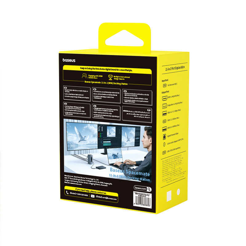 BESEUS BESEUS Spacemate 11-in-1 ドッキングステーション (WIN) トリプルディスプレイ対応 Space Grey ［USB Power Delivery対応］ B0056810181300 B0056810181300