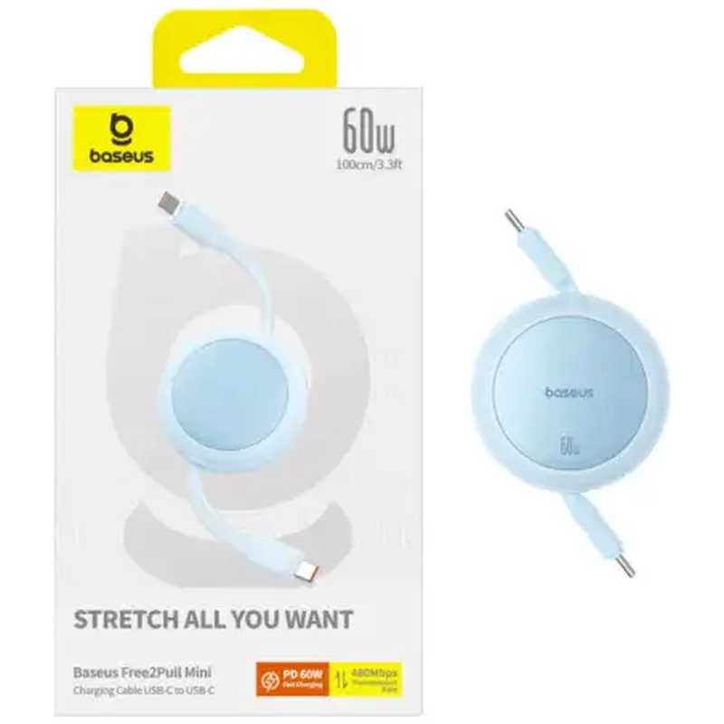 BESEUS BESEUS Free2Pull 巻き取り式 USB-Cケーブル 60W 1m Galaxy Blue P1036450031101 P1036450031101